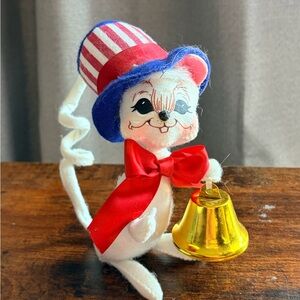 2014 Annalee Let Freedom Ring Vintage Style Patriotic Mouse Figurine with Bell